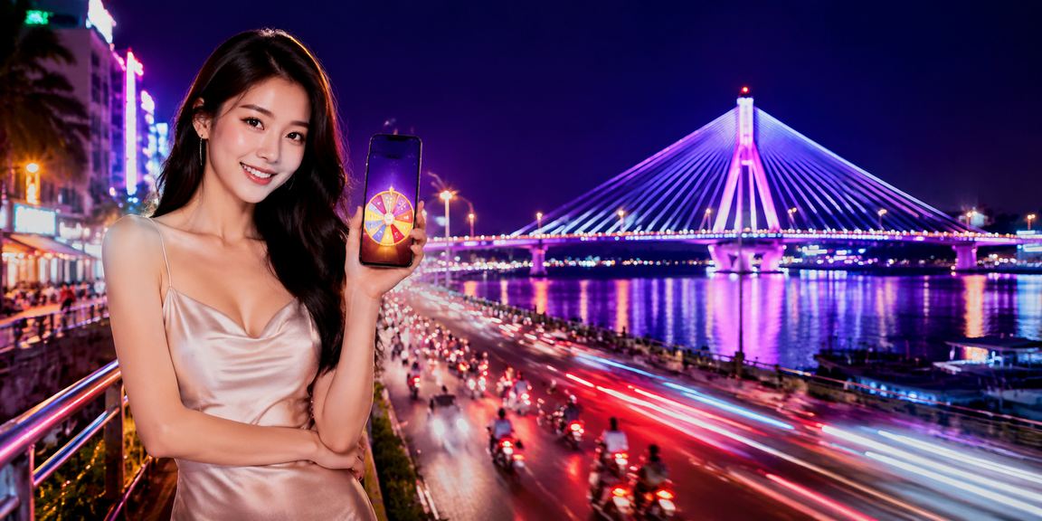 Người chơi tại Cần Thơ tham gia rút thăm may mắn với màn hình neon rực rỡ