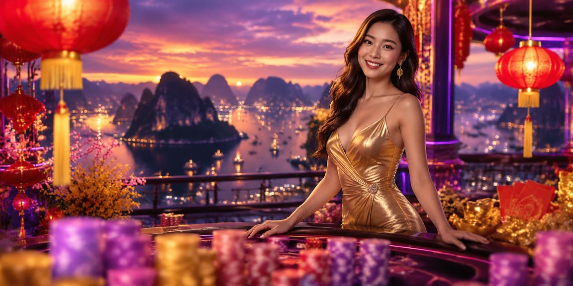 Người chơi nhận phong bì đỏ may mắn bên vịnh Hạ Long với đèn lồng rực rỡ