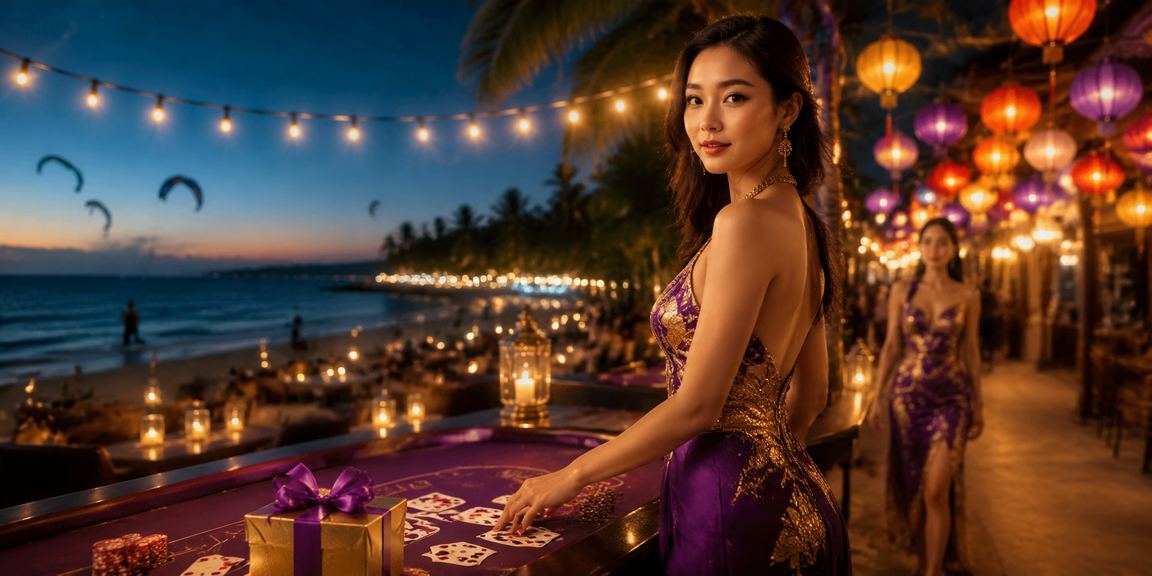 Người chơi thưởng thức Baccarat trực tuyến tại chợ đêm Mũi Né